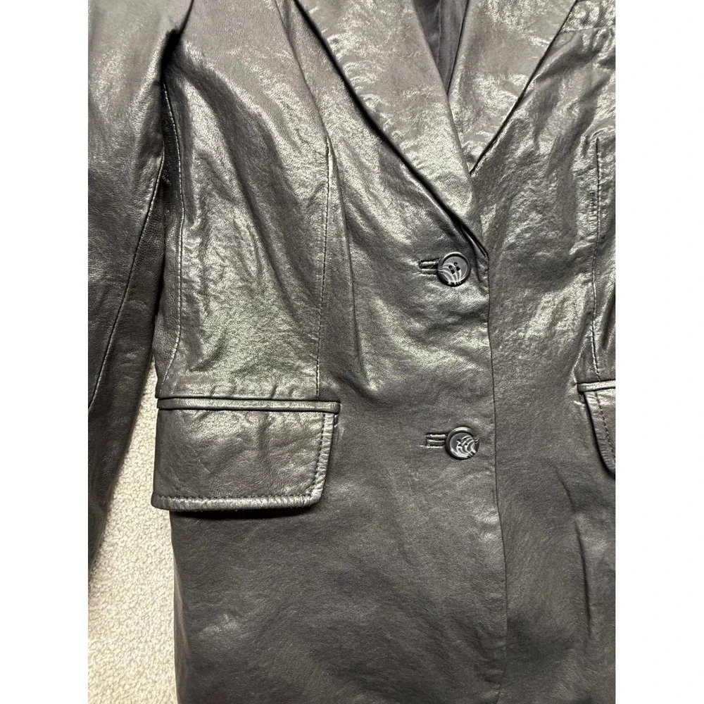 Elizabeth and James‎ Black Leather Blazer Jacket Women's Size 8